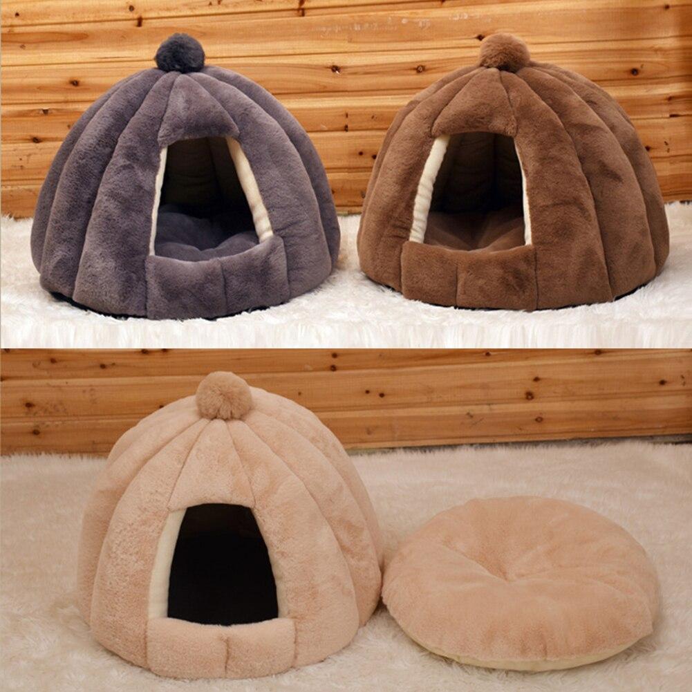 Tiefschlafkomfort im Winter Katzenbett Kleine Matte Korb für Katzenhaus Halbgeschlossenes Haustierzelt Gemütliche Höhle Katzenbetten Indoor