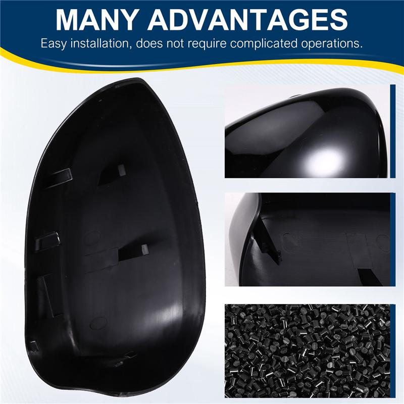 ABLZ-Car Side Wing Mirror Cover Rearview Mirror Cover Side Mirror Cover 735452185 735452186 For Fiat 500 2007-