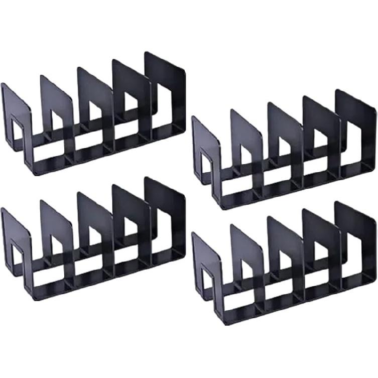 4Pack Clear Acrylic File Sorter, 4 Large Slots Desk Organizer, Desktop File Folder Holder Organizer, Office Storage Stand Rack for Book, Purse,