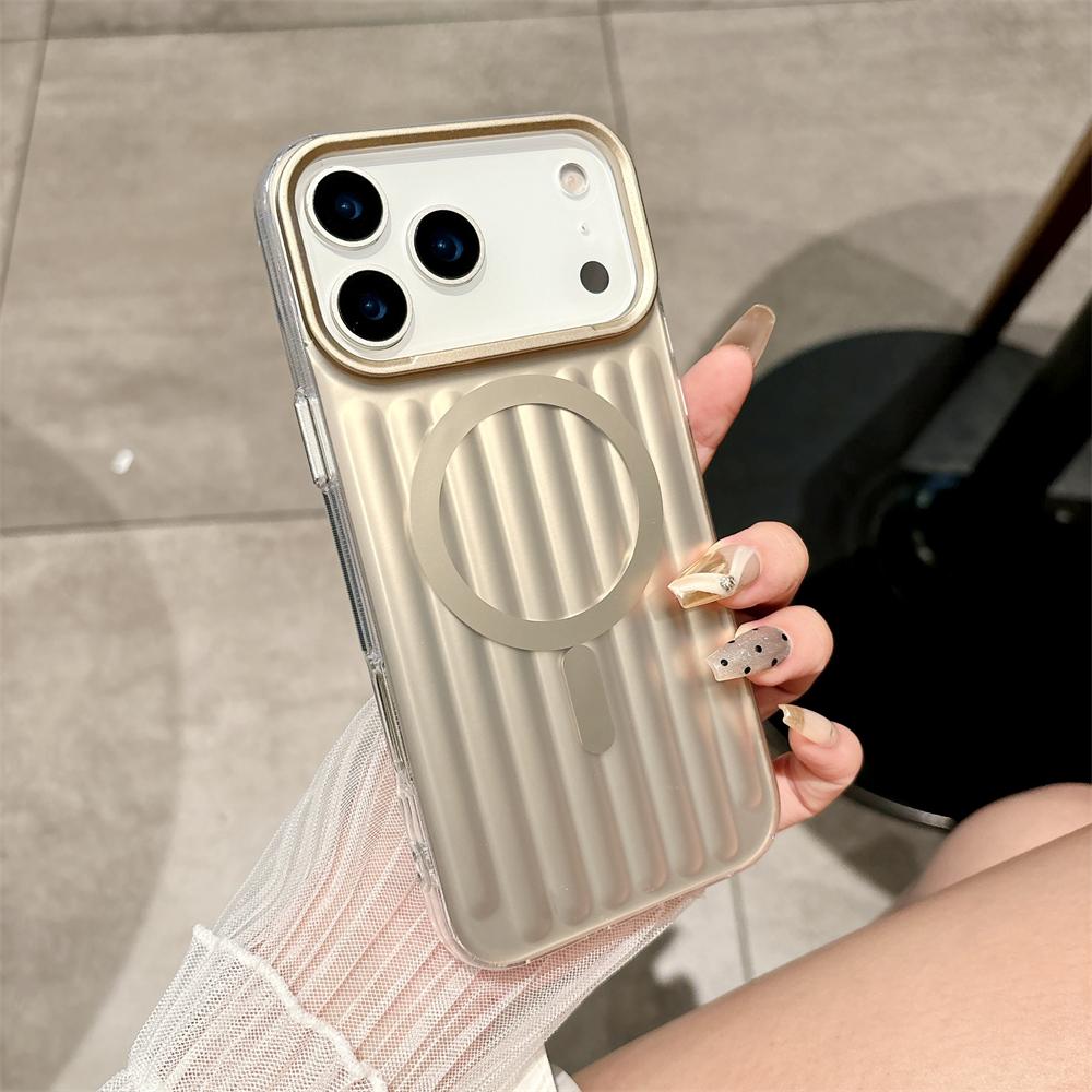 

Fashion Laser 3D Suitcase Pattern For Magsafe Case For iPhone 17 16 15 14 Pro Max Magnetic Wireless Charging Soft Silicone Cover iPhone 15