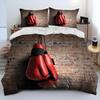 3-teiliges Bettwäsche-Set Rote Boxhandschuhe Boxer Kampf Bettwäsche-Set, Bettbezug Bett-Set Steppdecke Kissenbezug, King Queen Size Erwachsener
