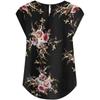Women's Fashion Color Printing Short-sleeved Button Round Neck Casual Tops