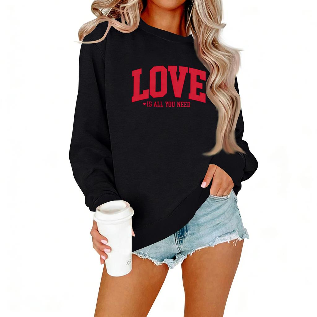 Ladies' Casual Women's Printed Round Neck Pullover Hoodie