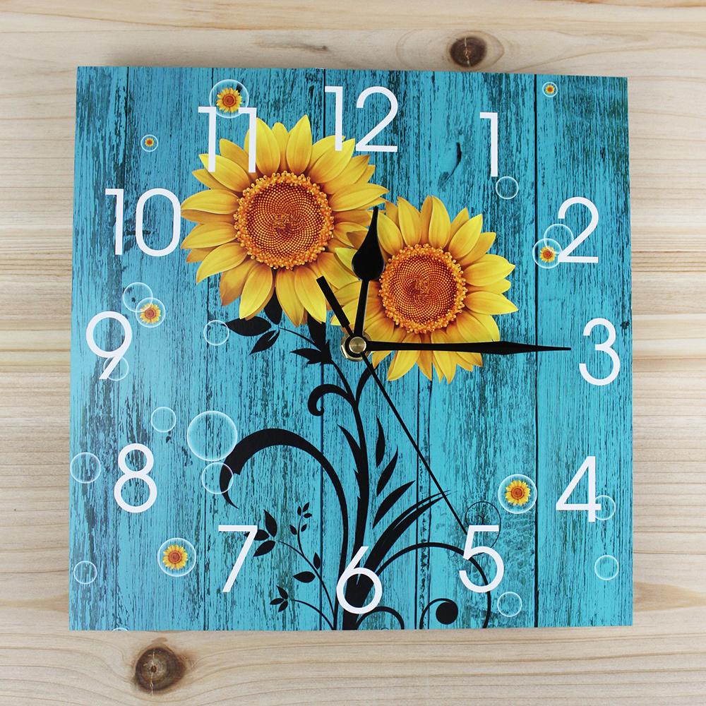 

9,5-дюймовые оригинальные деревянные квадратные настенные часы бесшумные не тикающие на батарейках для дома, кухни, гостиной, офиса, декора