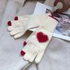 Touchscreen Love Heart Gloves Warm Cycling Gloves Fashion Women Knitted Gloves  Ladies