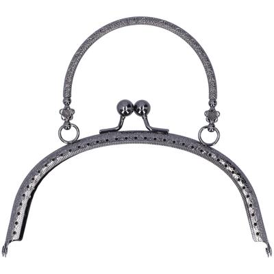 Yarım Daire Cüzdan Sapı Çerçevesi Metal El Çantaları Toka Kilit 16.5cm Çanta Kendin Yap Yapım MalzemeleriRutenyum