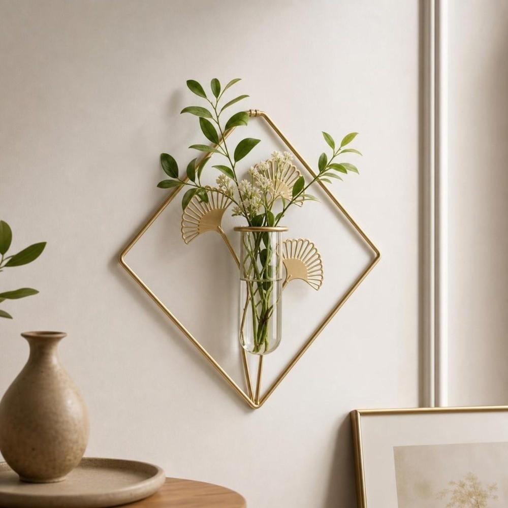 Vase Hydroponic Plant Holder Flower Pot Wall Hanging Planter Shelf Wall Decoration  Modern Room