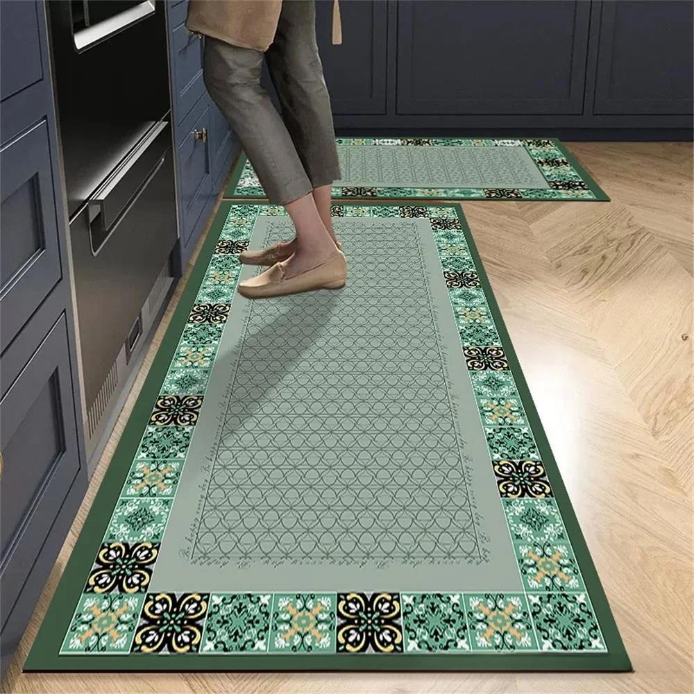 1/2pcs Kitchen Floor Mat, Anti-Slip And Easy To Maintain, Home Decoration, Entrance Porch Carpet, Living Room Floor Mat