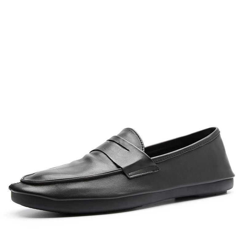 2025 direct supply new Doudou shoes men's fashion breathable casual leather shoes trendy and lightweight one-pedal lazy shoes