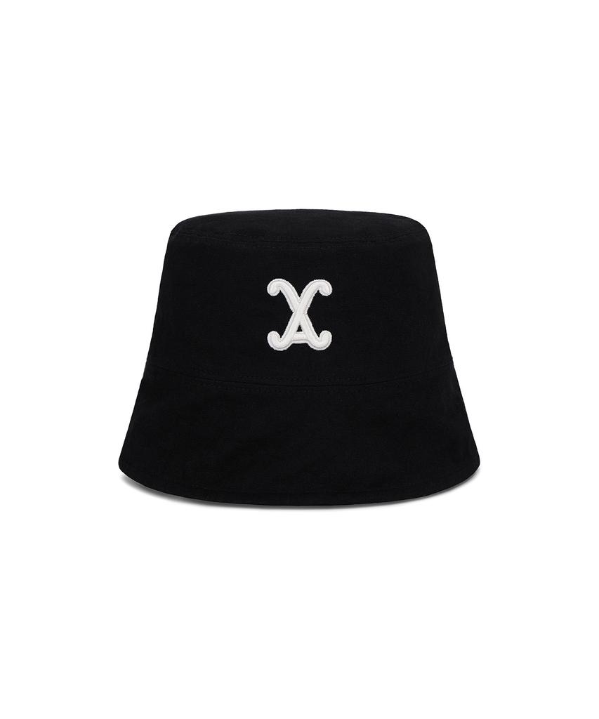 Bajal Va Curved 3D Logo Drop Bucket Hat Black