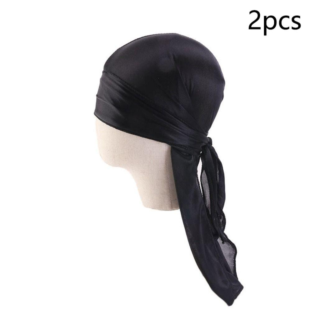 2Pcs Durag Pirate Hat Pirate Baby Turban Hijab Bandana Elastic Headwrap  Children