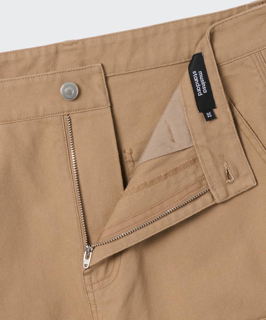 Musinsa Standard Canvas Regular Fit Double Knee Carpenter Pants [Beige]