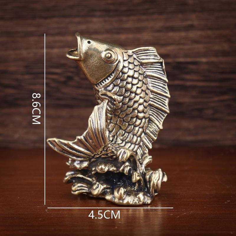 Koi Fisch Figuren Miniaturen Büro Schreibtisch Ornament Handwerk Geschenke Vintage Messing Tier Tee Haustiere Heimdekorationen