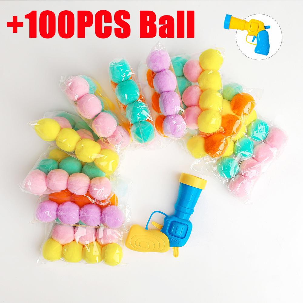 Interactive Cat Toys Launch Training Toy For Pet Kitten Creative Mini Shooting Gun Games Stretch Plush Ball Toys Pet Supplies