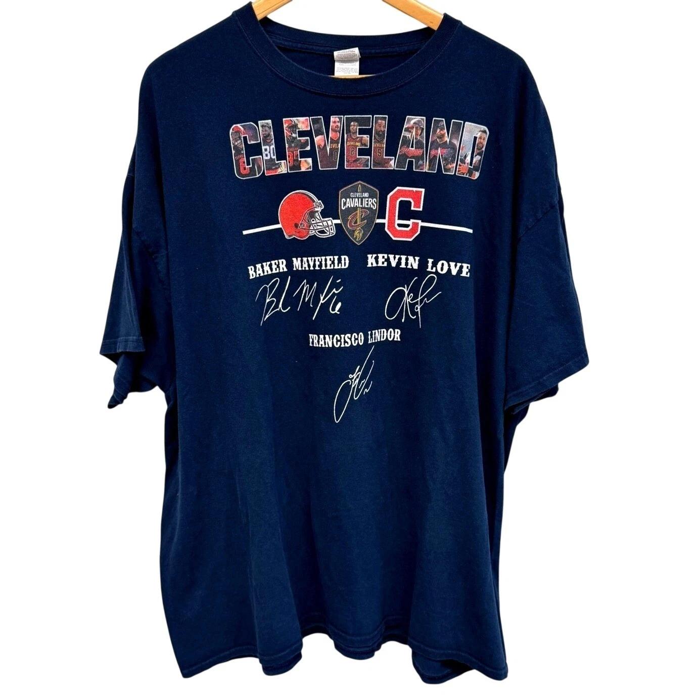 Cleveland Cavaliers Browns Baker Mayfield Kevin Love T-Shirt 3XL S