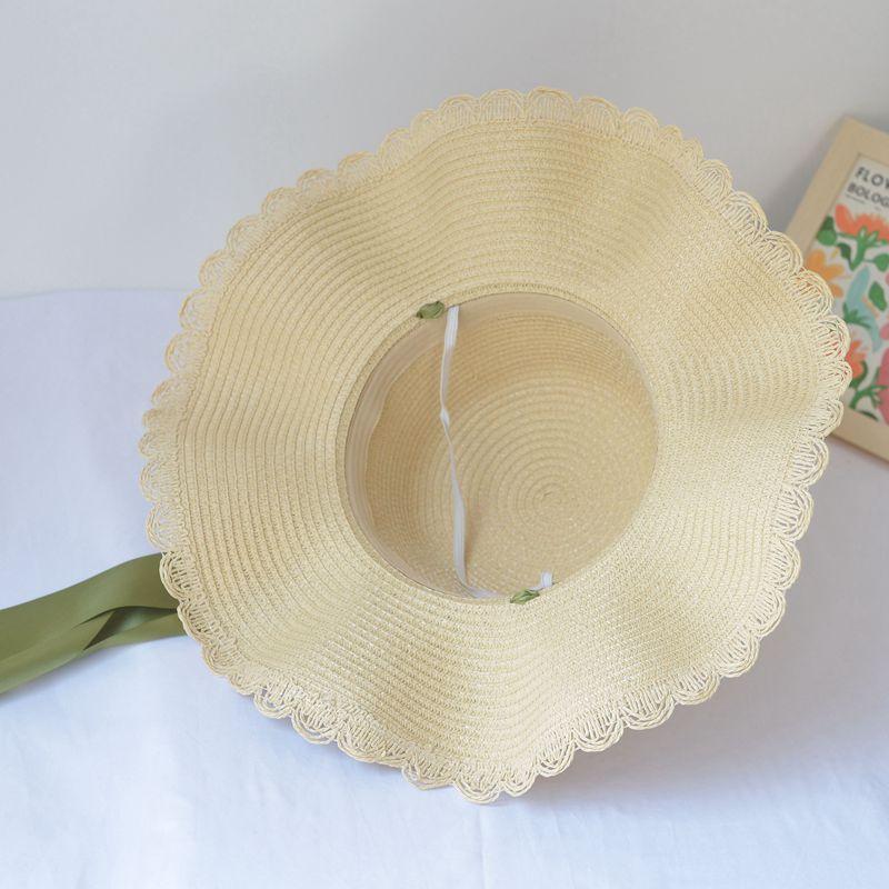 New Summer Sun Protection Hat for Mother and Kid Travel Sunscreen Sun Hat Straw Hat Women 's Korean Version Girls Beach Dome Hat