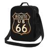 Motorcycle Ride Route 66 Insulated Lunch Bags for US Numbered Highways Resuable Thermal Cooler Food Lunch Box Work School Travel