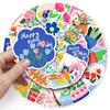 50 Hand-Painted Flower Graffiti Stickers for Phone Cases and Luggage