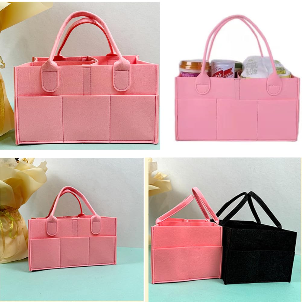 Diaper Storage Baby Supplies Storage for Baby Supplies and Daily Necessities Storage Box Container, Bag, Lightweight, Foldable, Childcare, (Pink)