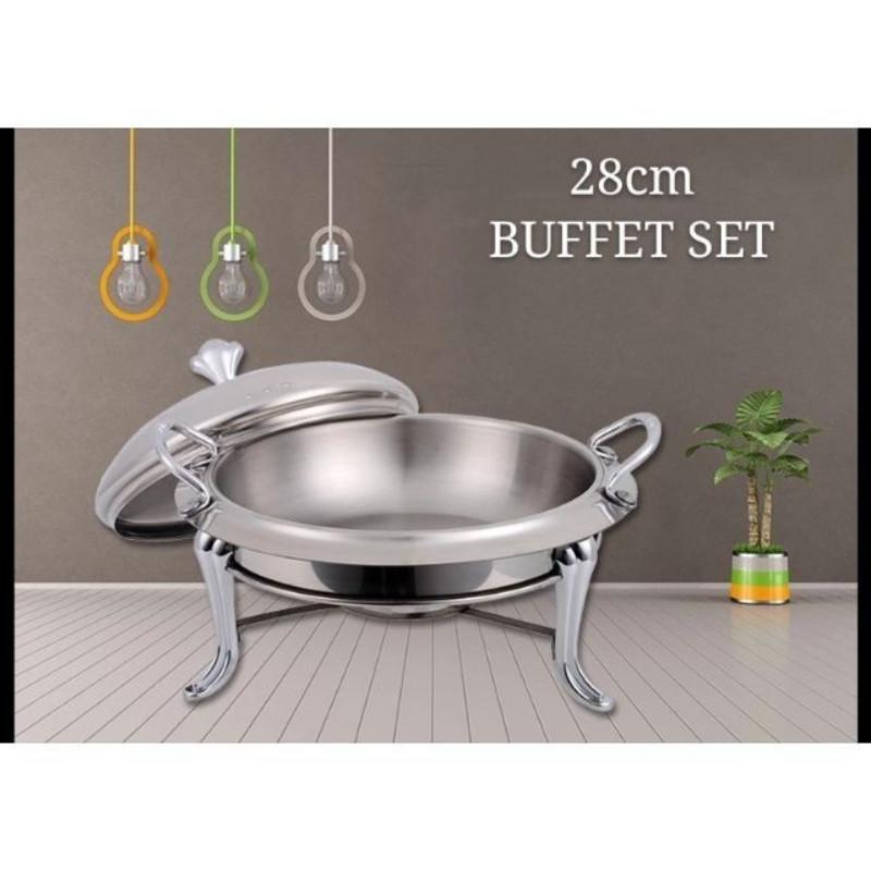 2,5L/3L Edelstahl Buffet Serviertablett Set Speisentablett Chafing Dish Suppenwärmer Tablett Set Neu