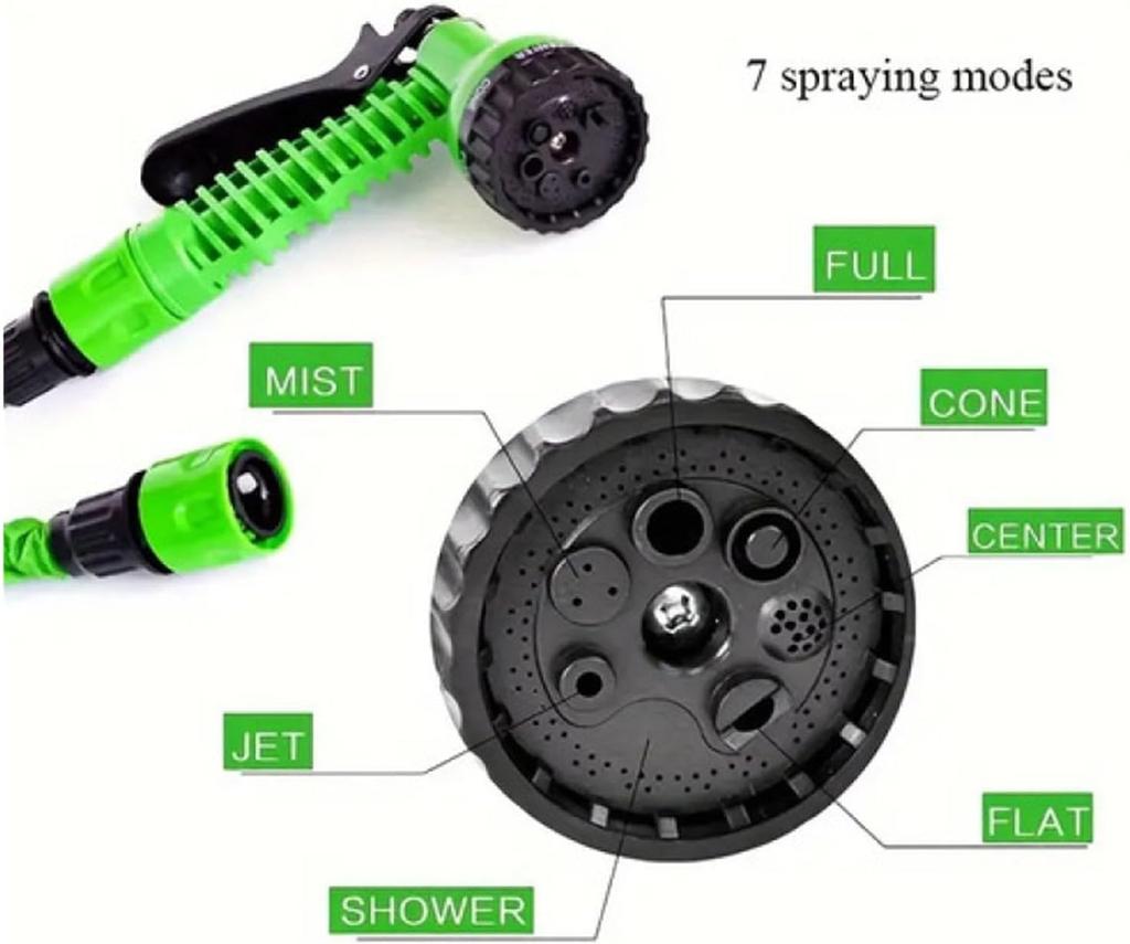 1Set Garden Hose Pipe Water Hose Expandable Magic Hose 7 Patterns Water Gun Foam Pot flexible reels hose Car Wash Gun Sprayer
