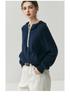 Women's Elegant Hooded Half-Zip Cashmere Sweater - Versatile Knitwear for Autumn/Winter 2026