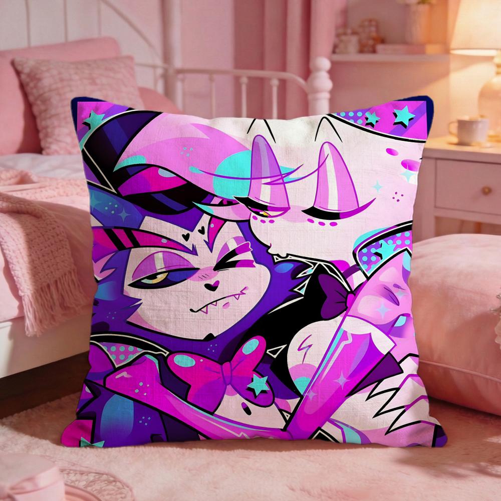 Hazbin HHotels Game Hot Cushion Cover Premium Comfort Reversible Pillow Cove Two In One Design For Any Room Car Interior