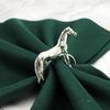 6 Piece Alloy Napkin Rings with Standing Horse Figurine Napkin Buckle Clip for Holiday Parties and Formal Dinners