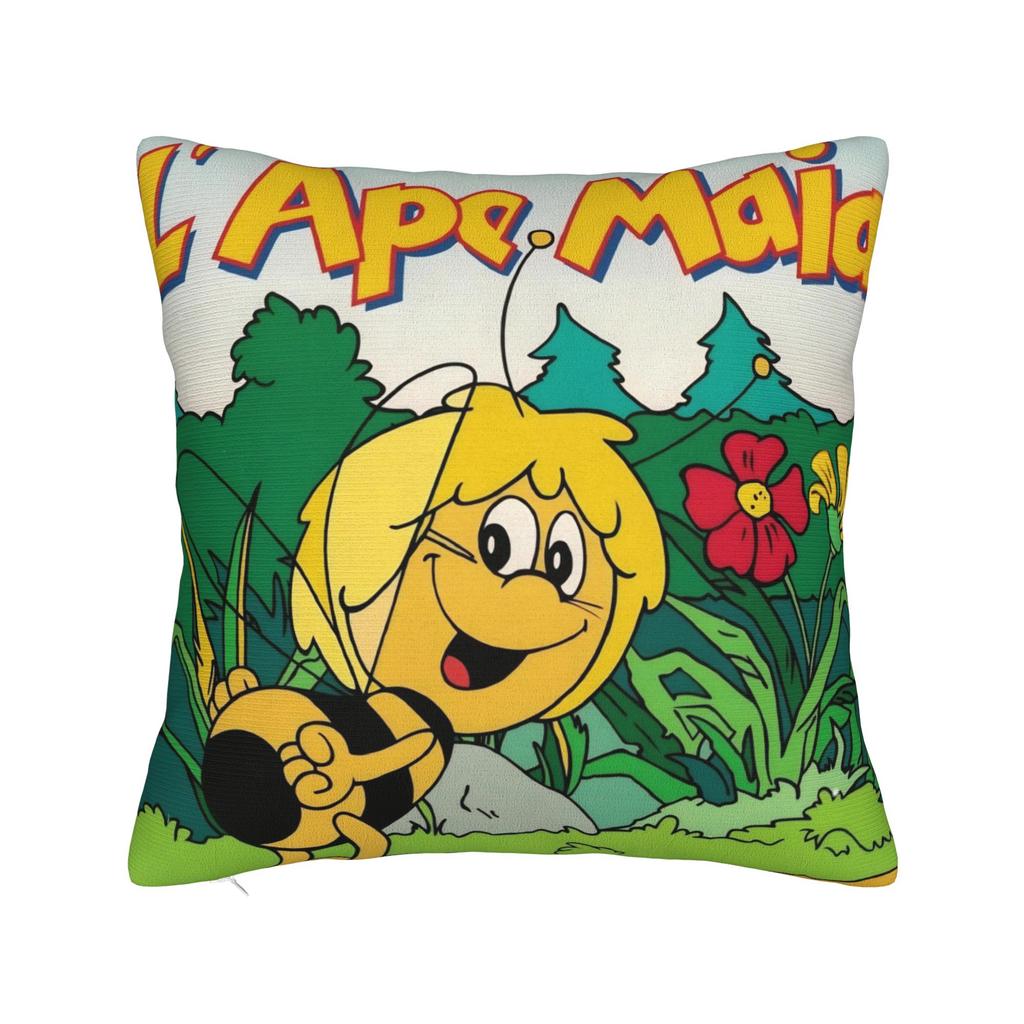 Maya de Bij Met Bloemen Cartoon Kussensloop Merchandise Zacht Kussenhoes Cadeau Sierkussenhoes Huis Multi Maat
