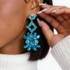 Silver Needle Diamond Flower Tassel Stud Earrings: High-End Retro Ethnic Style Ear Ornaments