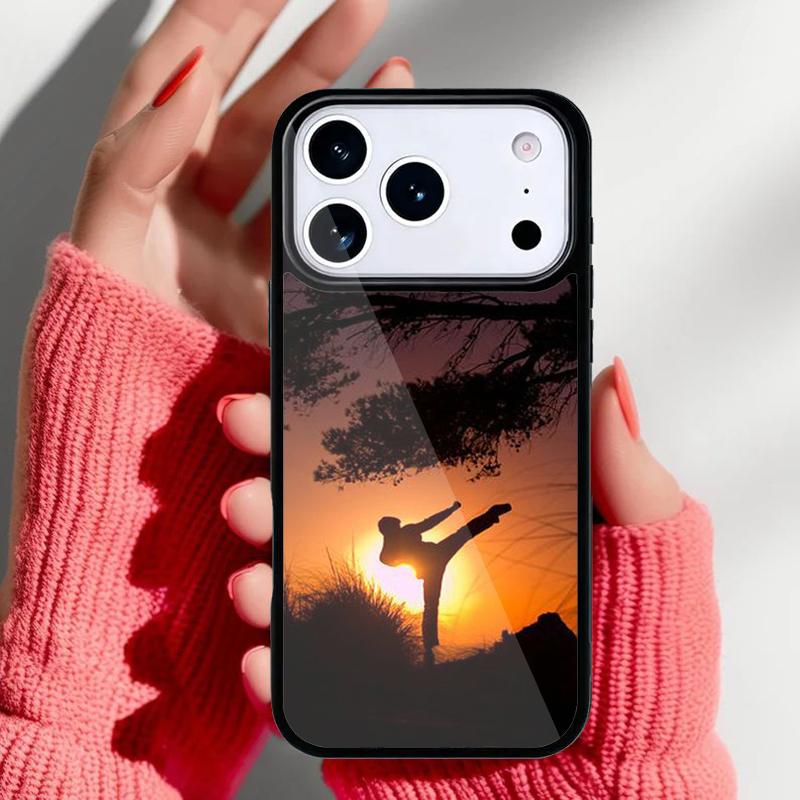 kung fu taekwondo karate on sunset Phone Case for iPhone 17 16 15 14 13 Pro Max Back Cover for 12 11 Pro Coque