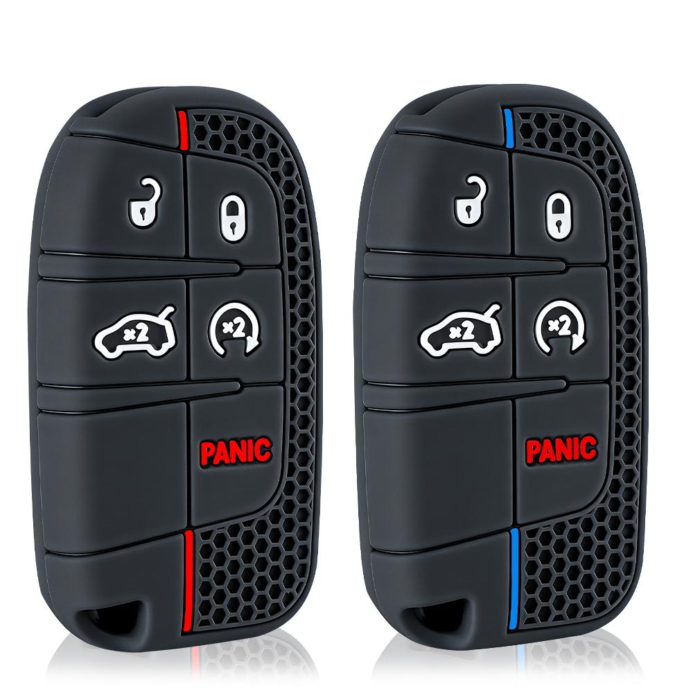 Silikonové pouzdro na klíče od auta pro Dodge Ram Charger Journey Durango Jeep Grand Cherokee Chrysler Držák na klíčenku
