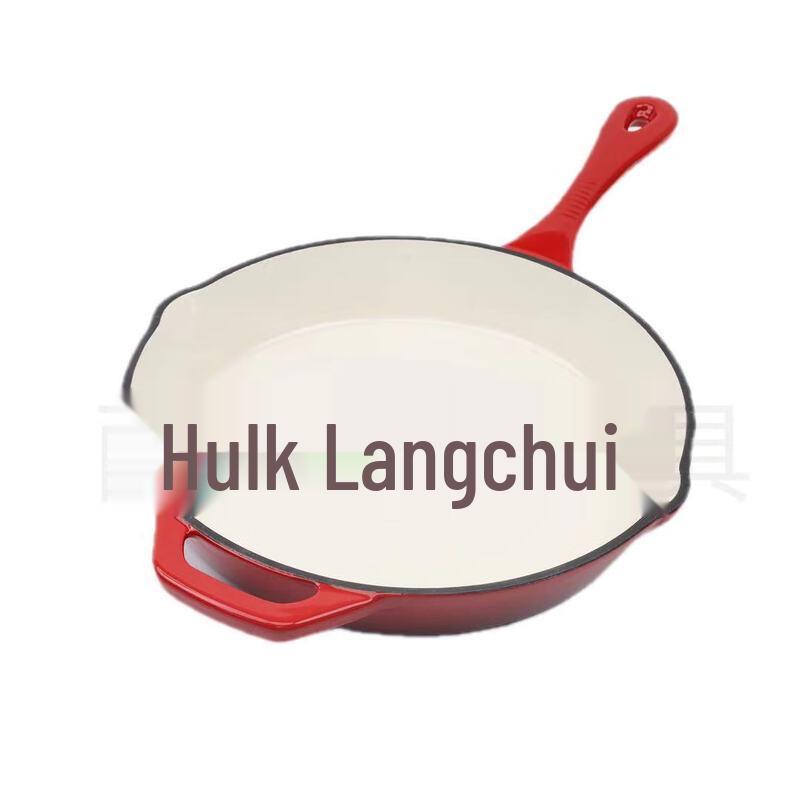 OJW 10-inch Cast Iron Enamel Frying Pan