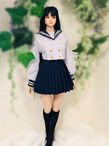 

[TOYBARJAPAN] 1/6 Scale Preppy Style High School Girl Sailor Uniform and Socks Set for Action Figures (Body and Head Not Included)