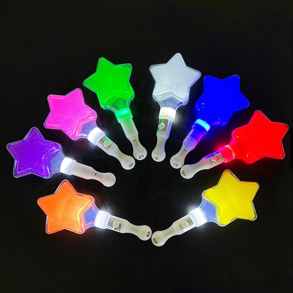 Packung mit 5 bunten LED Leuchtstäben Blinkstäben Herz Sternförmige Leuchtstäbe für Party LED Leuchtstab Nachtclub