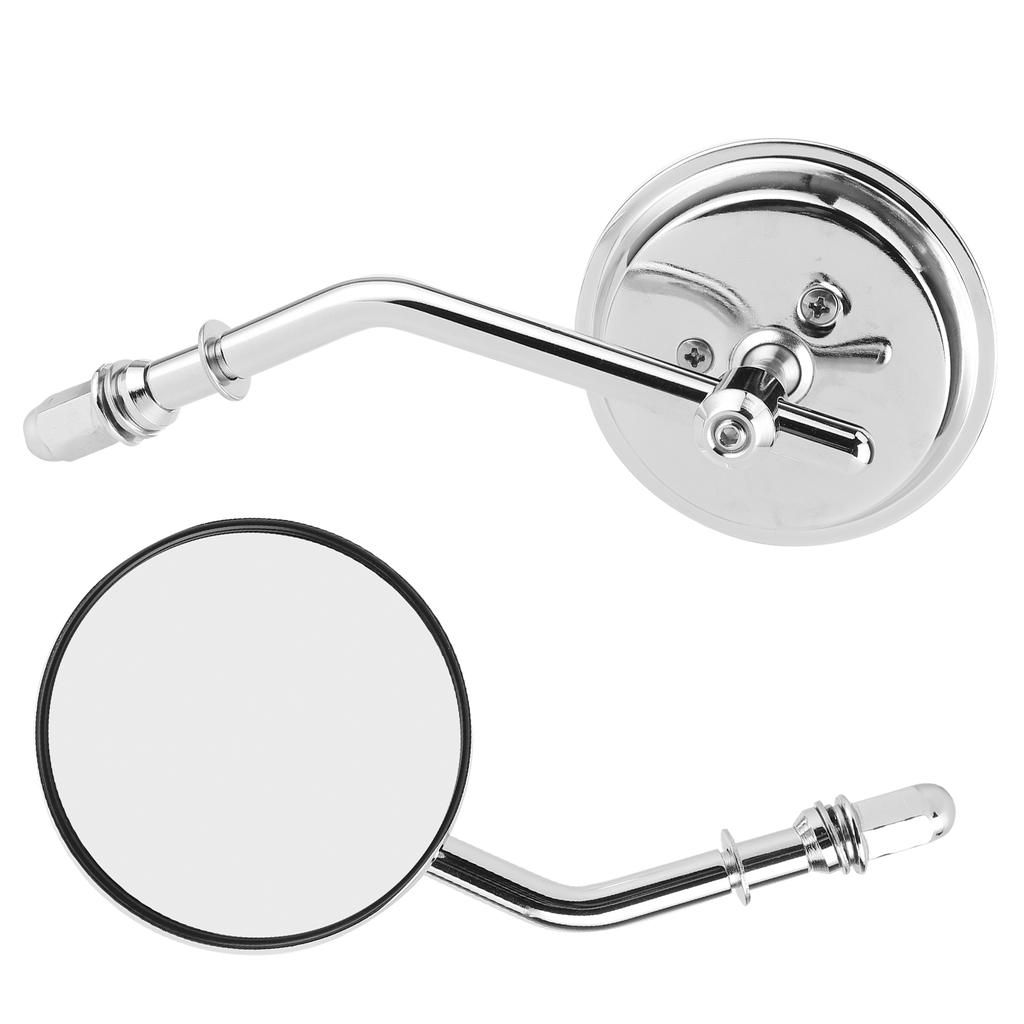 2pcs Motorcycle Handlebar Mirrors Rearview End Bar Foldable Round 360 degrees  Adjustable