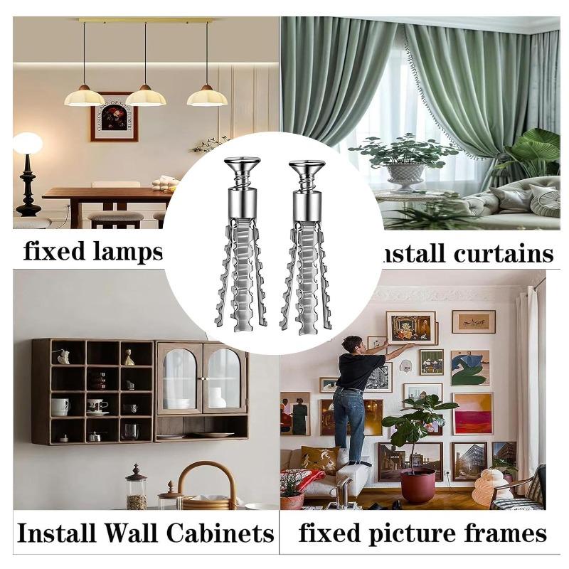 Carbon Steel Wall Anchor With Screws Heavy Duty Self Tapping Screw Drilling Plug Expansion Bolts Drywall Drilling Plug Fasteners