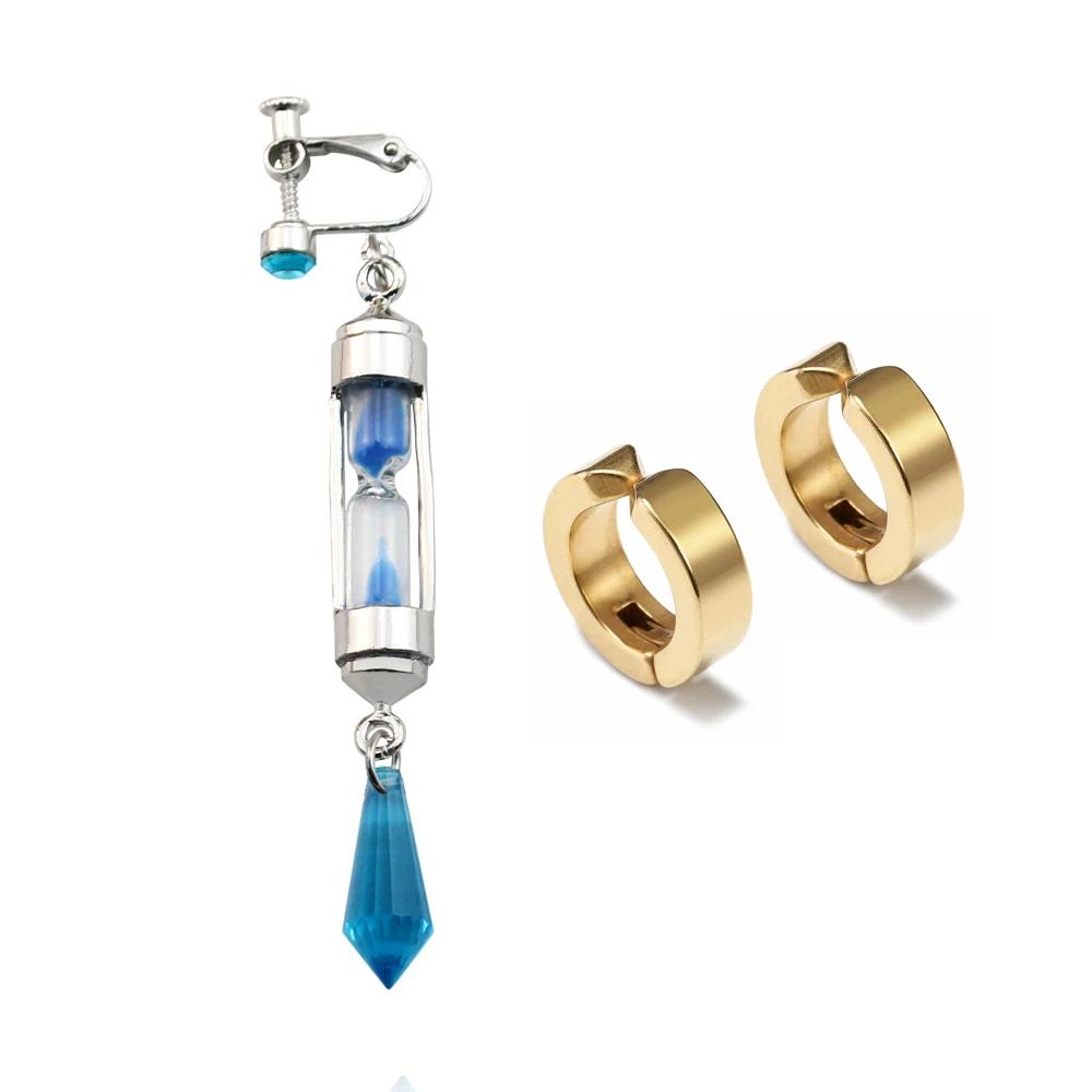 Anime The Case Study of Vanitas Vanitas Earrings No Karte Props Hourglass Earrings Ear Cuff Studs Clip Cosplay Jewelry Gifts