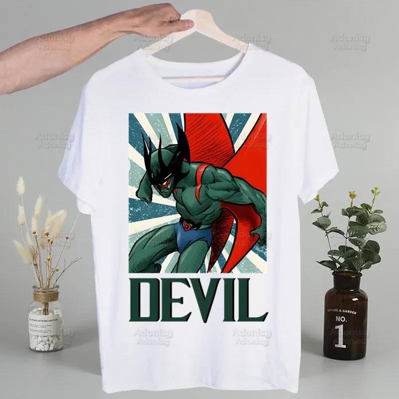 

Devilman Debiruman Anime Devil Man T Shirt Men Retro Washed Tops Tees Harajuku Tshirt Streetwear Hip Hop Male T-shirts M