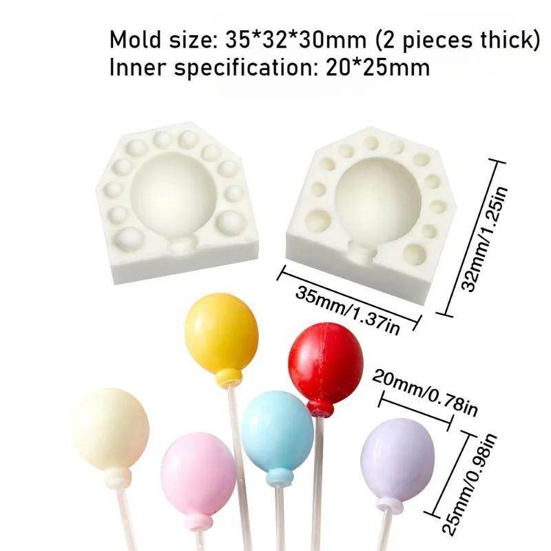 2Pcs Lollipop Chocolate Molds Small Oval Balloon Shape Silicone Cake DIY Decorating Fondant Candy Moulds Baking Tools Bakeware