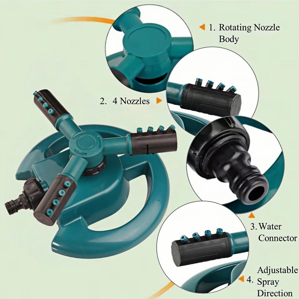Lawn Sprinkler Automatic Garden Water Sprinklers Irrigation System Large Area Coverage Rotation 360° Watering Irrigation Supply