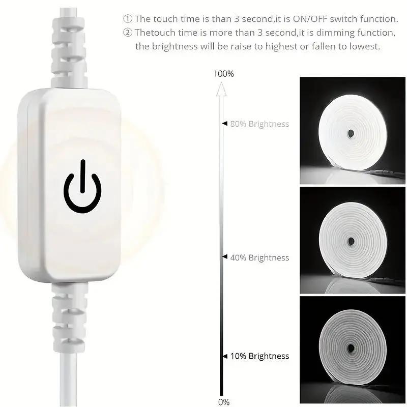 5V USB Neonowa Taśma LED Wodoodporna Elastyczna Silikonowa Taśma z Przełącznikiem Dotykowym i Ręcznym do Podświetlenia Telewizora Dekoracji Sypialni