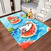 Cute Cartoon Animals On Watermelon Floating Carpet, Blue Background Suitable for Use As an Anti-slip for Living Room Bedroom Sofas