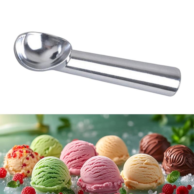 Aluminum Alloy Dessert Scooper Ergonomic Handle Melon Ball Spoon Multipurpose Ice Cream Scoops With Ergonomic Grip