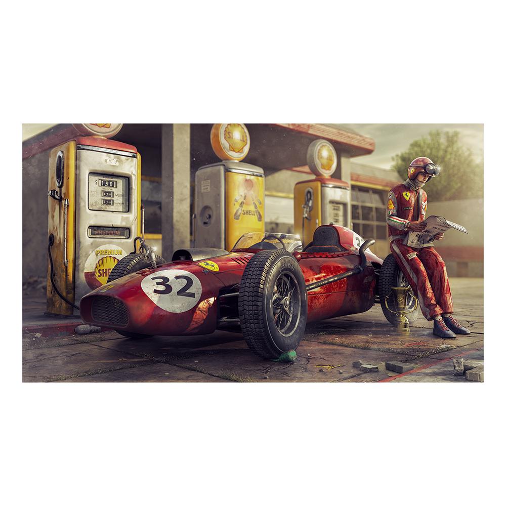 Vintage Car Poster Ferraris Classic Racing F1 Race Car Artwork Wall Art Picture Print Canvas Painting For Home Living Room Decor