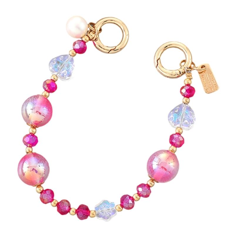 Beaded Phone Bracelet Strap,Phone Beaded Wrist Strap Phone Bracelet Lanyard for Women Phone Keychains Charm