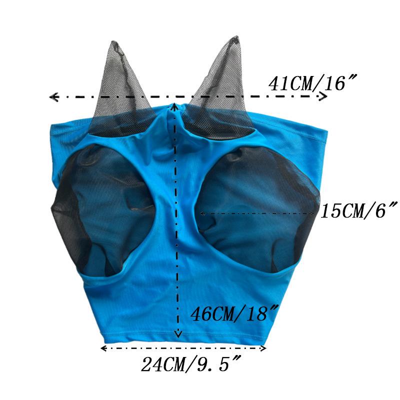 Atmungsaktive Pferde-Gesichtsmaske Anti-Mücke Anti-Biss Fliegen Reitmasken Sommer Reitsportzubehör Augen-Nasen-Schutz Netz Weiches Netz Pferde-Pflegeausrüstung