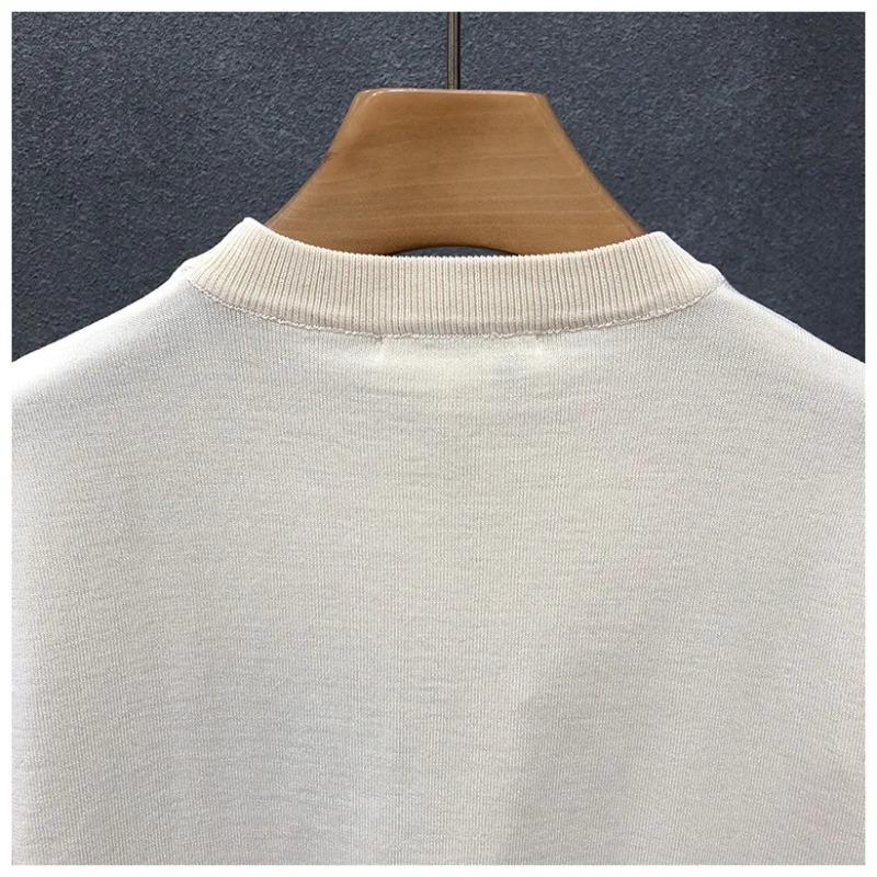 Korean Style Summer Fashion Men's Striped Color O Neck Short Sleeve Breathable Casual Trendy T Shirts