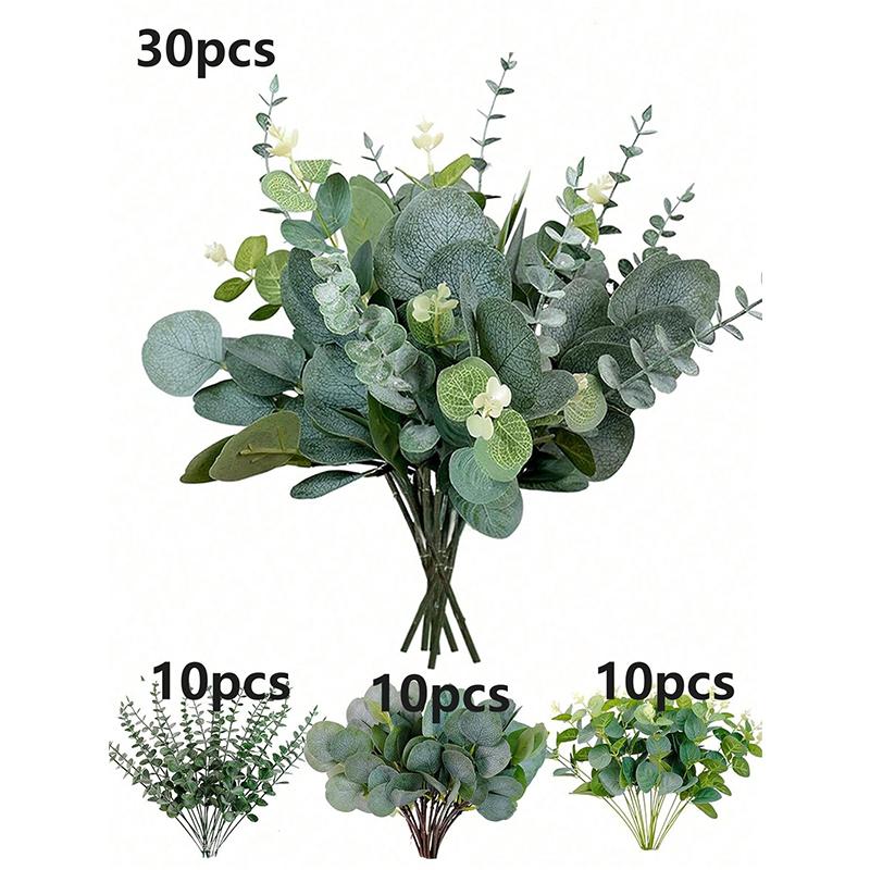 3/9/15Pcs Eucalyptus Artificial Plant Bouquet Fake Plant for Home Bedroom Decor Garden Wedding Decoration Outdoor Vase Ornament