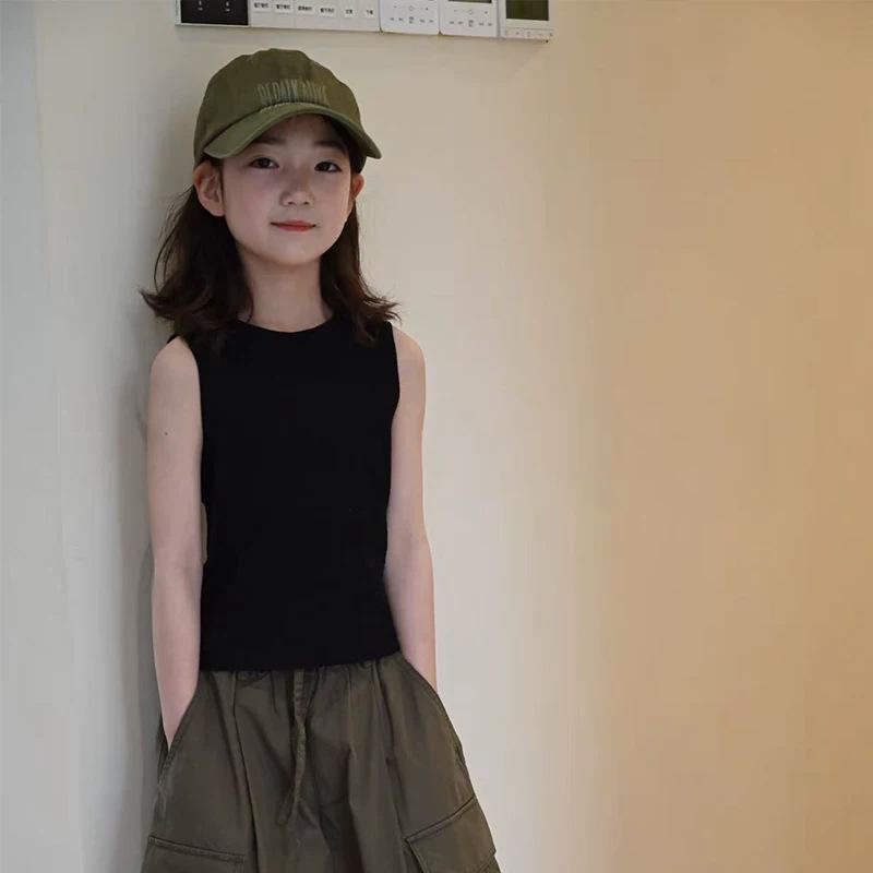 Trendy Girls' Sleeveless Summer Top, Slim Fit for Ages 6-15